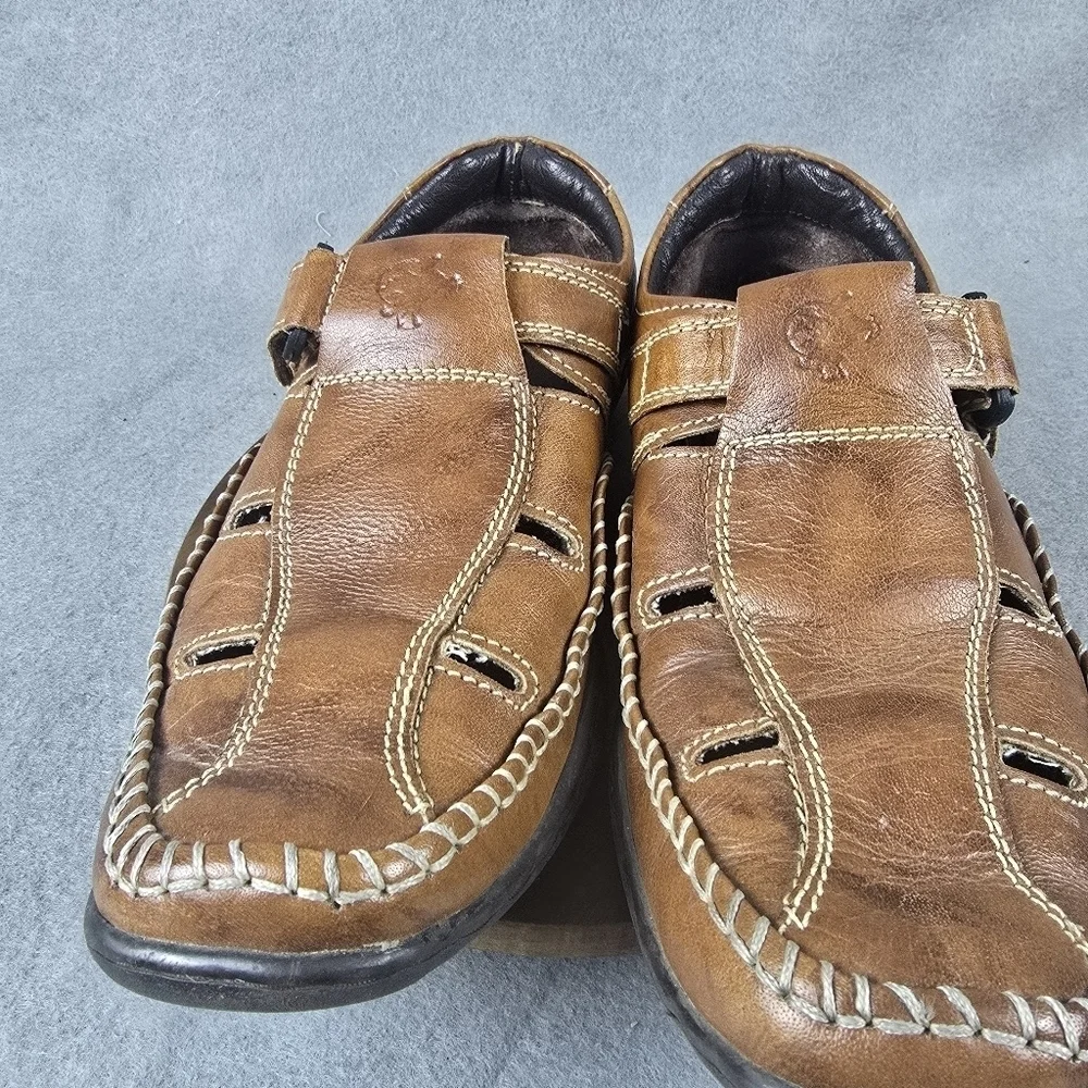 Buckaroo men's cameron tan leather sandals size 42 ,shoes**SALE**